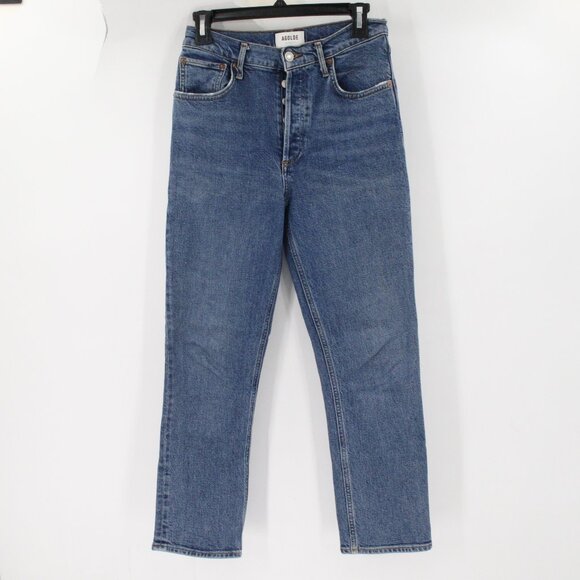Agolde Blue Straight Leg Jeans - Picture 1 of 11